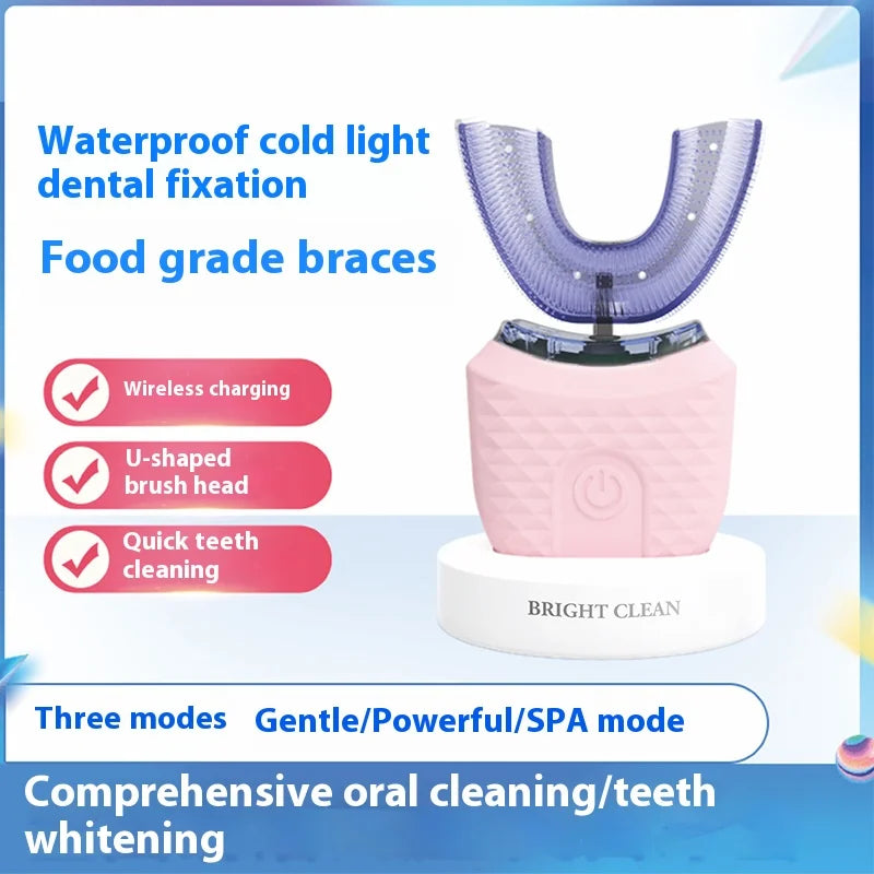 Adult U-Shaped Automatic Toothbrush 360° Full Mouth Whitening Wireless Charging Waterproof Brush Ultrasonic Electric Toothbrush