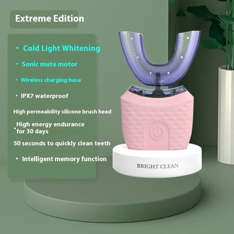 Adult U-Shaped Automatic Toothbrush 360° Full Mouth Whitening Wireless Charging Waterproof Brush Ultrasonic Electric Toothbrush